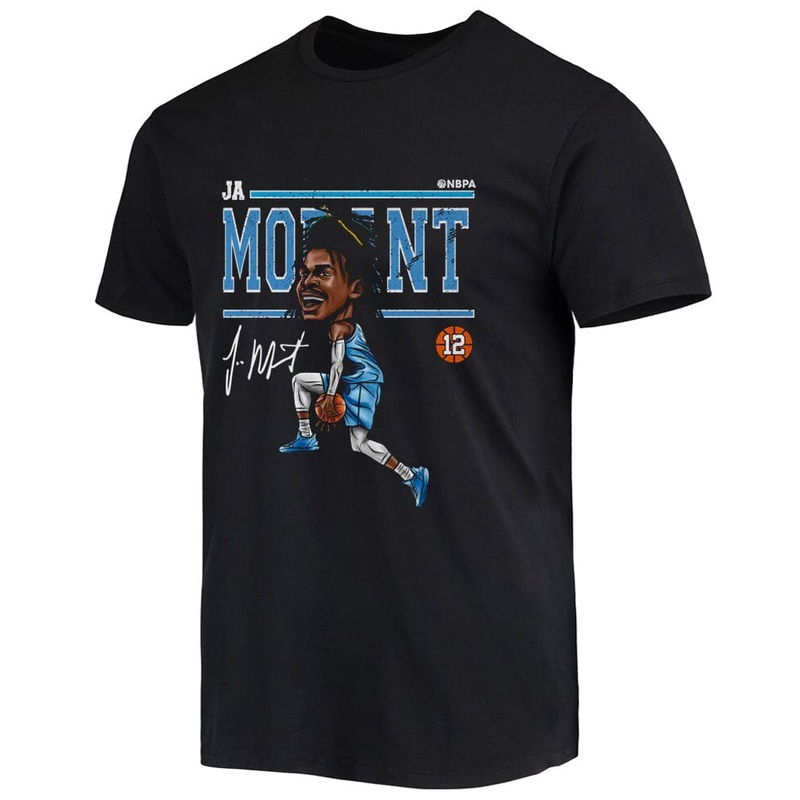 Ja Morant Memphis Grizzlies 500 Level NBA Cartoon T-Shirt – Black