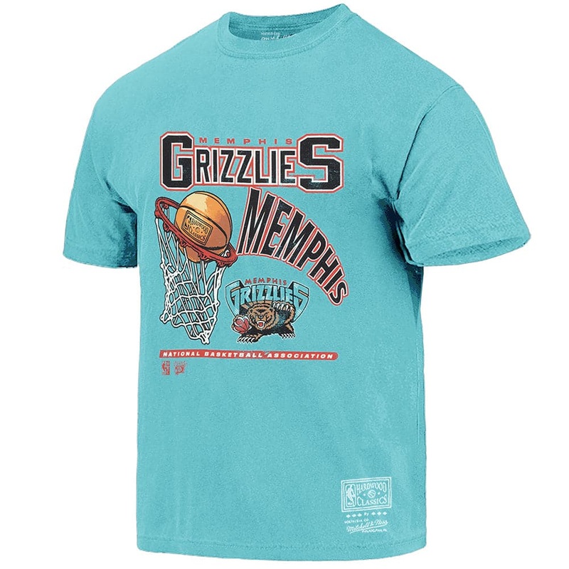 Memphis Grizzlies Mitchell & Ness NBA Hoop Vintage T-Shirt – Faded Teal