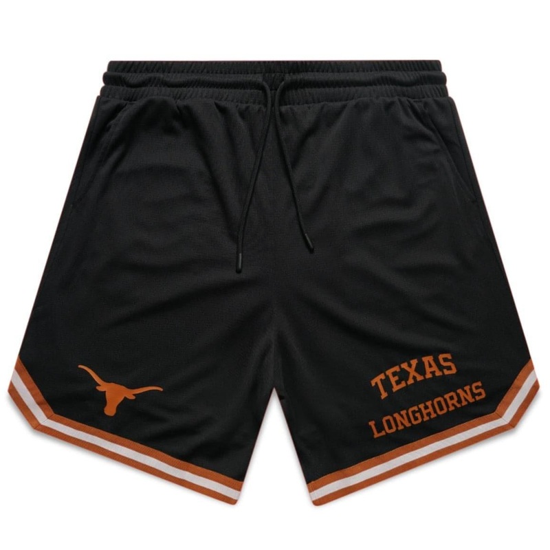 Texas Longhorns NCAA Team Logo Mesh Shorts – Black