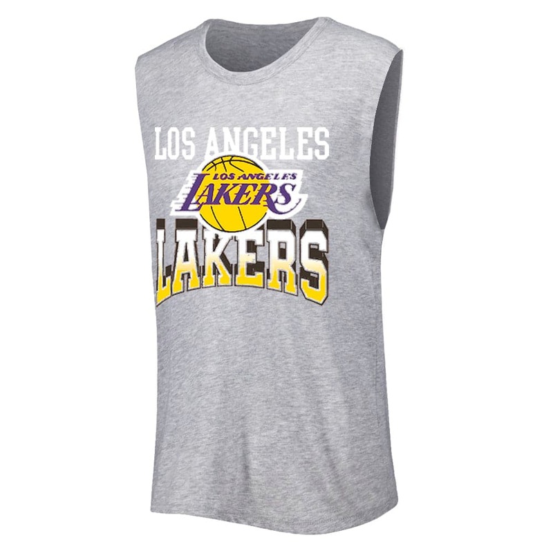 Womens Los Angeles Lakers NBA Essentials Bridgeport Sleeveless Tank T-Shirt – Grey Marle