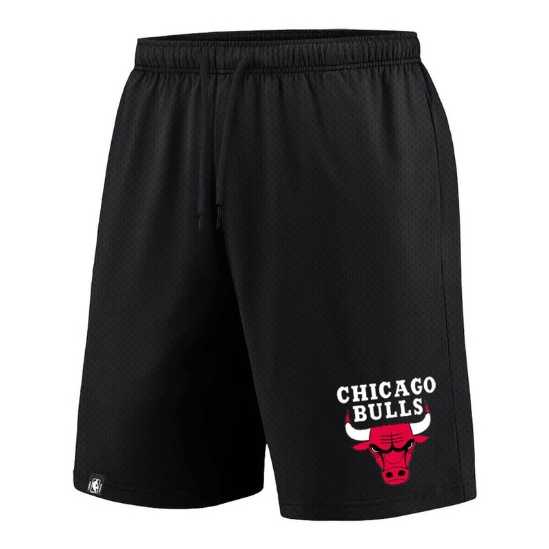 Youths Chicago Bulls NBA Team Logo Mesh Shorts – Black