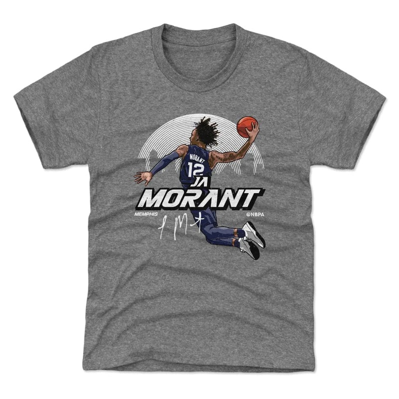 Youths Ja Morant Memphis Grizzlies 500 Level NBA Skyline Tri-Blend T-Shirt – Grey
