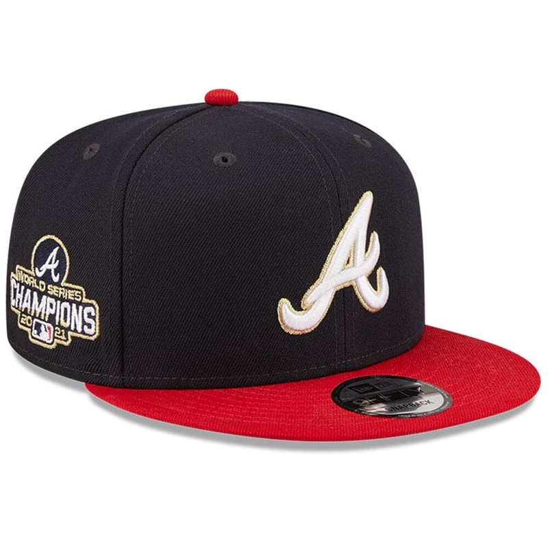 Atlanta Braves New Era MLB 21 Champs Gold 9FIFTY Snapback Hat – Navy