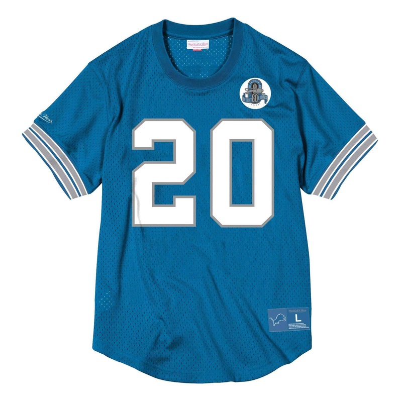 Barry Sanders Detroit Lions Mitchell & Ness NFL Name Number Mesh Crew – Blue