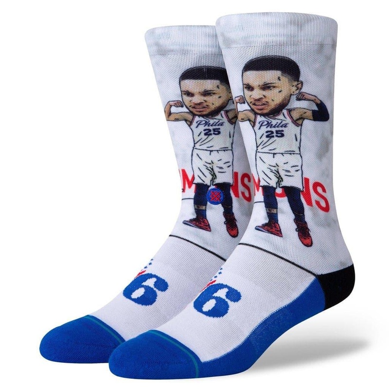 Ben Simmons Philadelphia 76ers Stance NBA Big Head Crew Socks