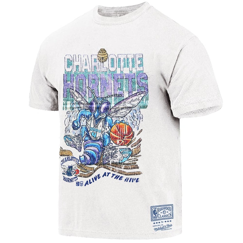 Charlotte Hornets Mitchell & Ness NBA Alive In The Hive Vintage T-Shirt – White