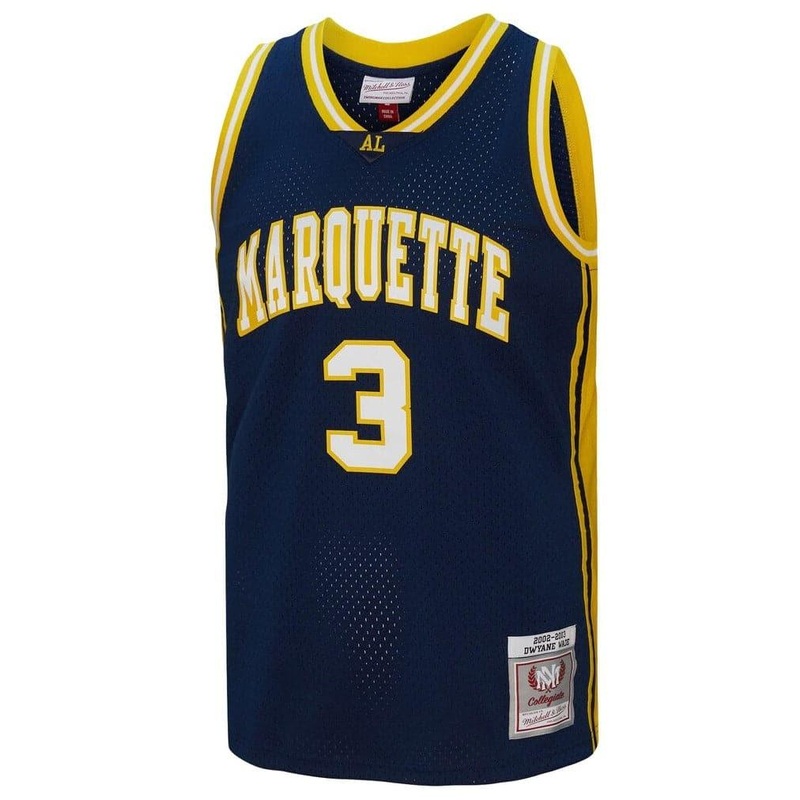Dwyane Wade Marquette Golden Eagles 02-03 Mitchell & Ness NCAA Swingman Jersey – Navy