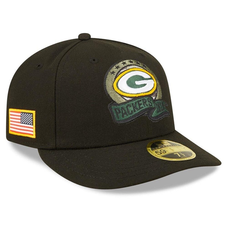Green Bay Packers New Era NFL Salute To Service 22 Low Profile 59FIFTY Fitted Hat – Black