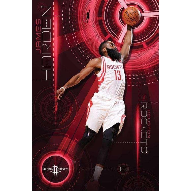 James Harden Houston Rockets 57 x 86cms NBA Poster – Laminated