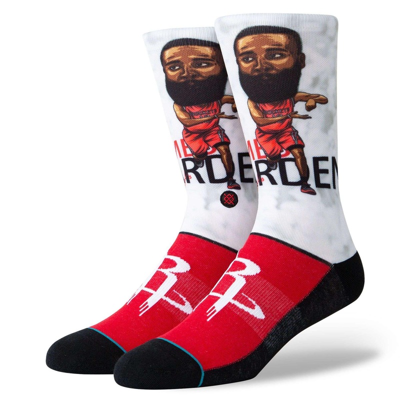 James Harden Houston Rockets Stance NBA Big Head Crew Socks