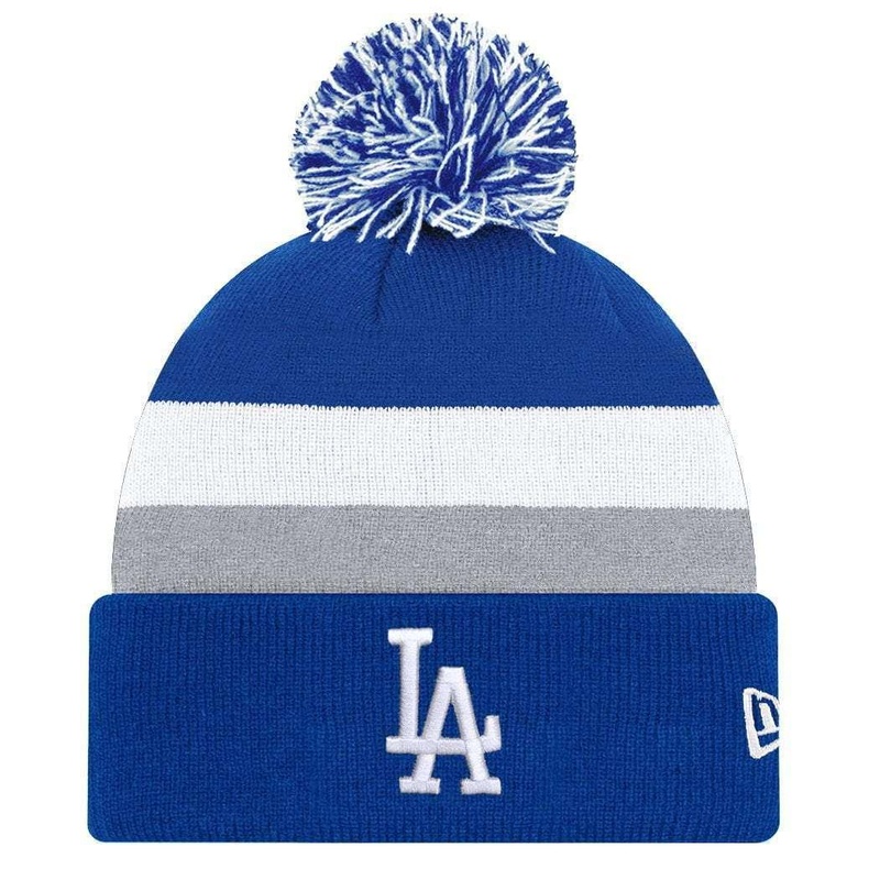 Los Angeles Dodgers New Era MLB Team Stripe Knit Beanie – Blue