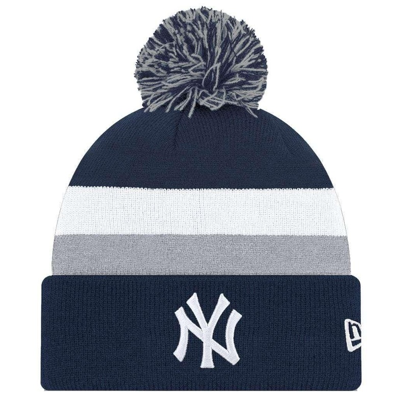 New York Yankees New Era MLB Team Stripe Knit Beanie – Navy