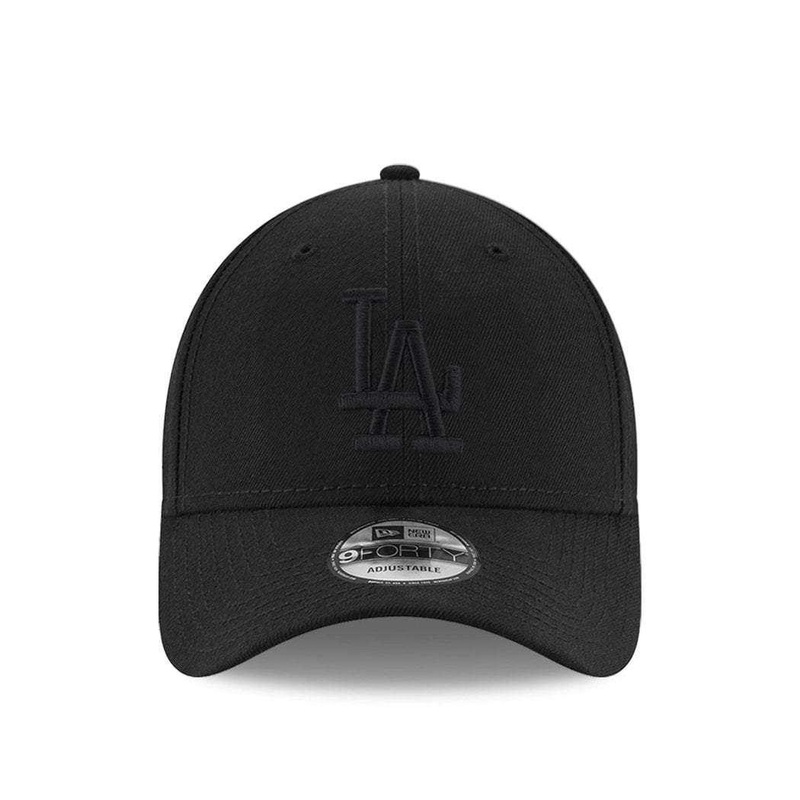 Youths Los Angeles Dodgers New Era MLB Black On Black 9FORTY Curve Hat