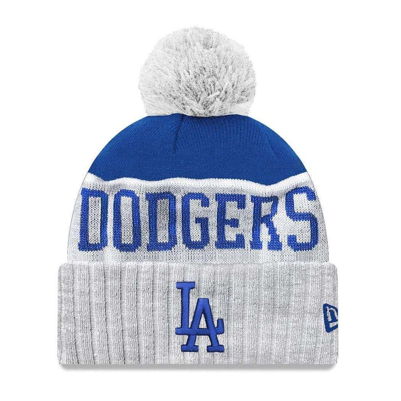 Youths Los Angeles Dodgers New Era MLB Heather Dip Knit Beanie – Grey