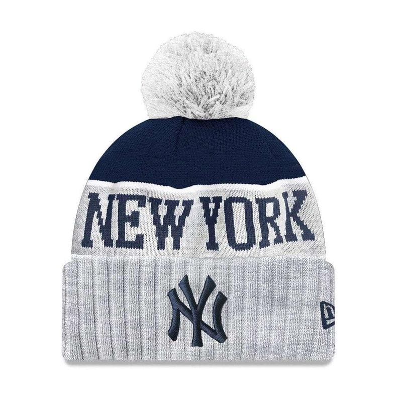 Youths New York Yankees New Era MLB Heather Dip Knit Beanie – Grey