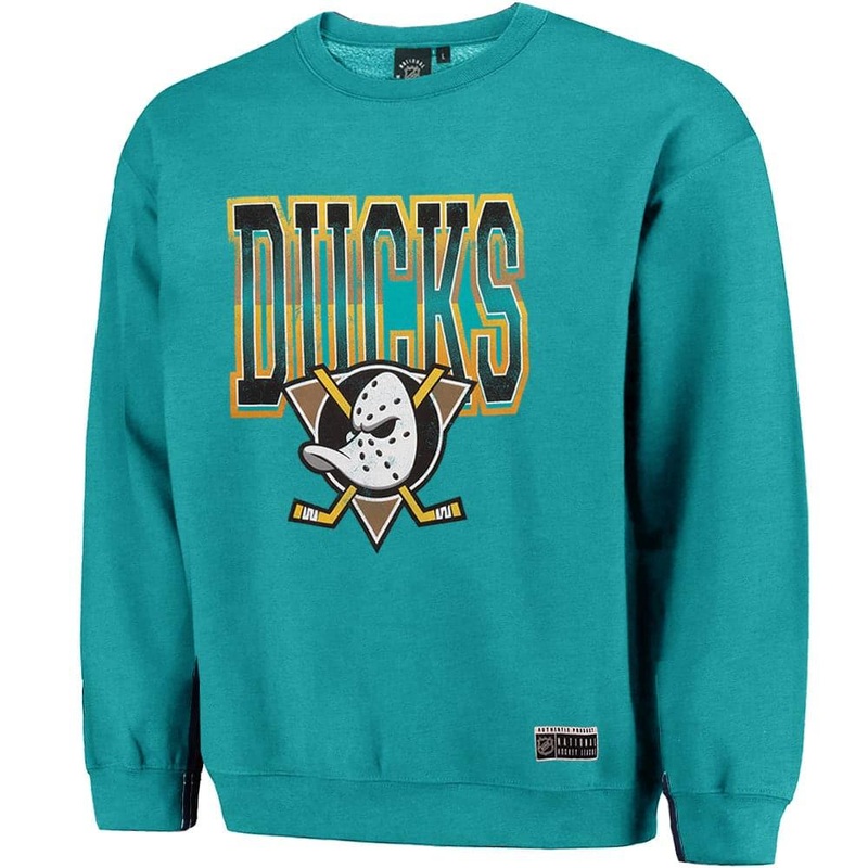 Anaheim Mighty Ducks NHL Collegiate Fade Vintage Crew Jumper – Faded Teal
