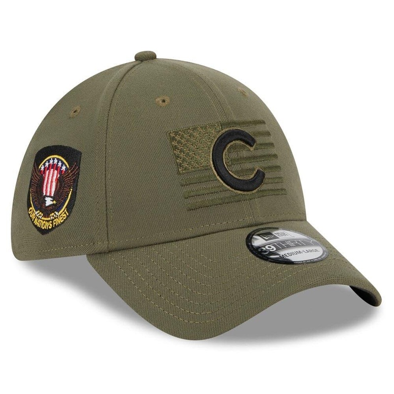 Chicago Cubs New Era MLB 2023 Armed Forces 39THIRTY Stretch-Fit Hat – Army