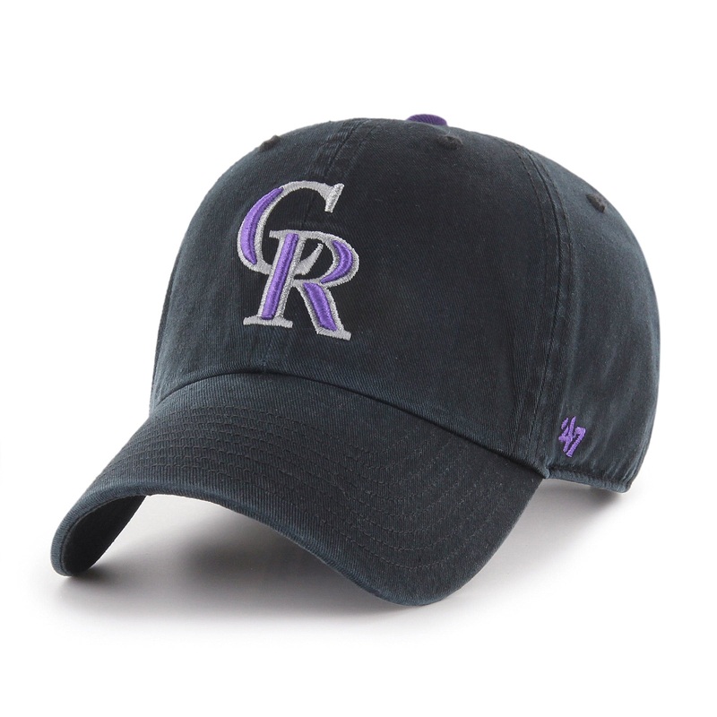 Colorado Rockies ’47 MLB Team Clean Up Strapback Hat – Black