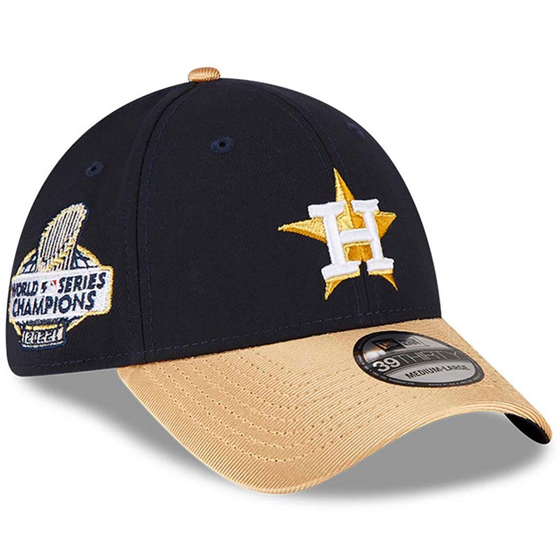 Houston Astros New Era MLB 22 Champs Gold 39THIRTY Stretch Fit Hat – Navy