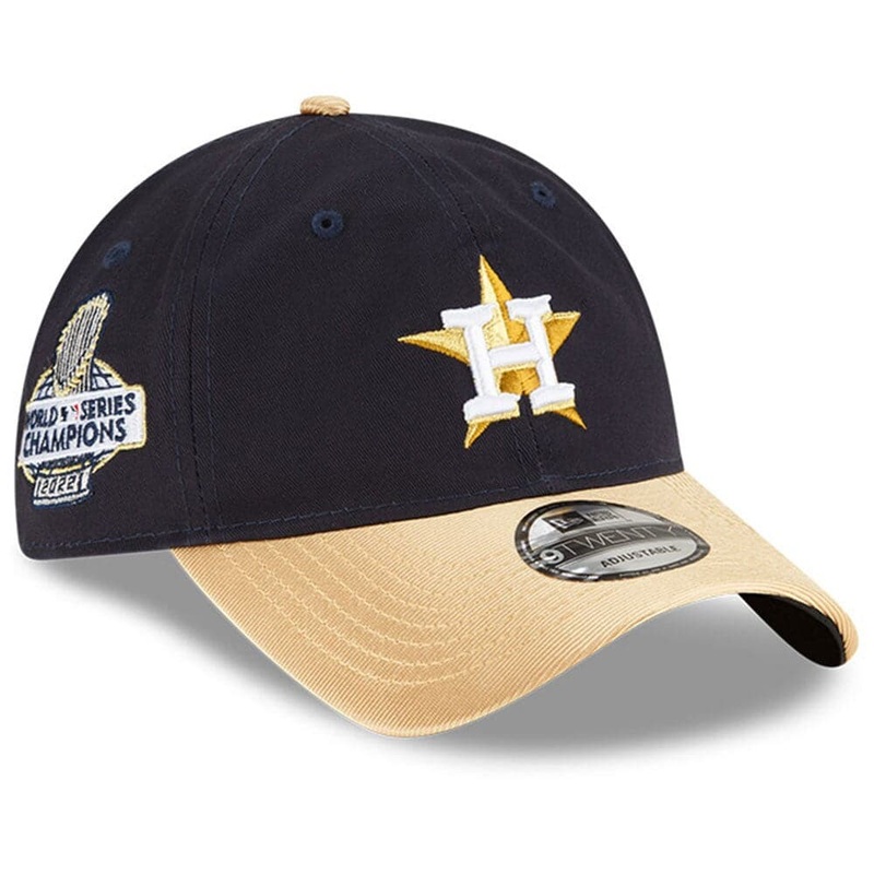 Houston Astros New Era MLB 22 Champs Gold 9TWENTY Strapback Hat – Navy