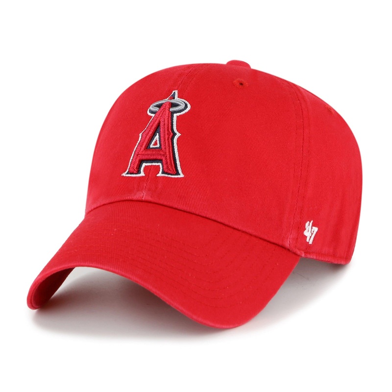 Los Angeles Angels ’47 MLB Team Clean Up Strapback Hat – Red
