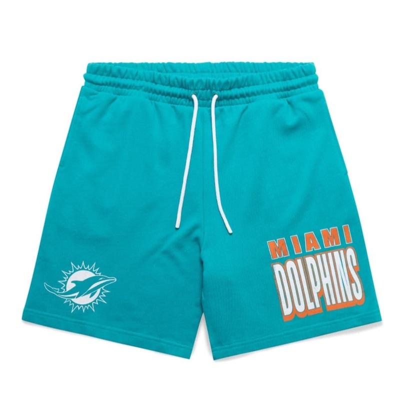 Miami Dolphins Majestic NFL Graphic Fleece Shorts – Faded Teal