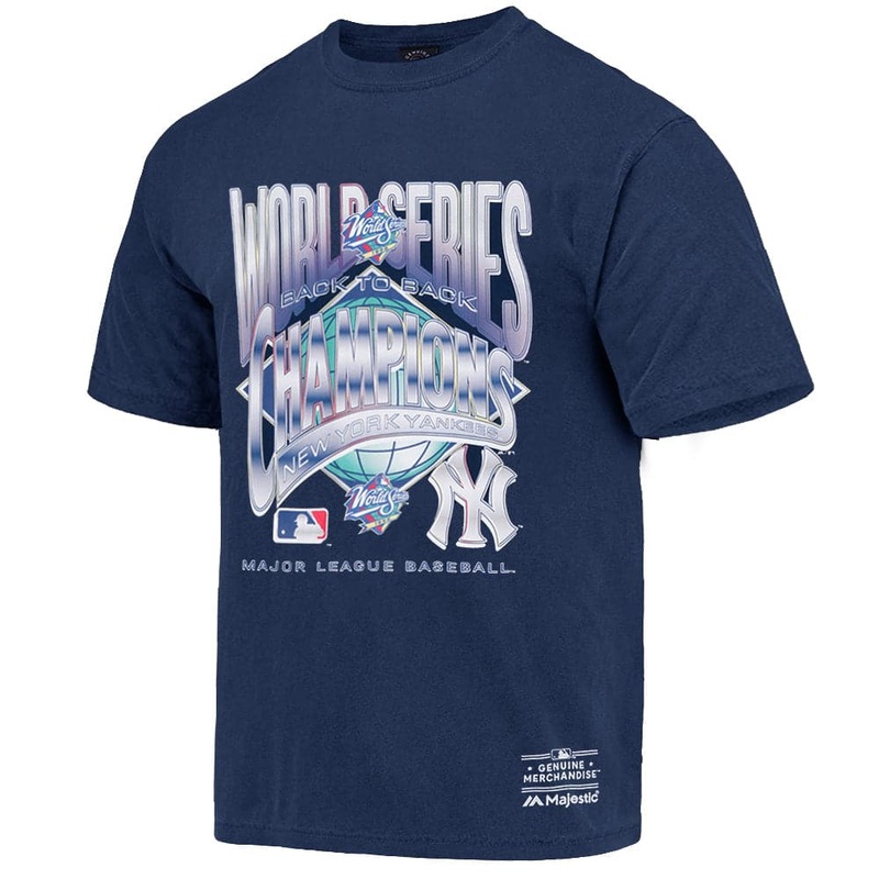 New York Yankees MLB Back To Back Champs Vintage T-Shirt – Faded Navy