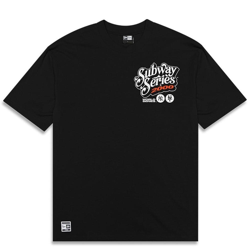 New York Yankees New York Mets New Era MLB 00 Subway Series Oversized T-Shirt – Black
