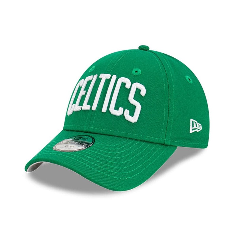 Youths Boston Celtics New Era NBA Wordmark 9FORTY Hat – Green