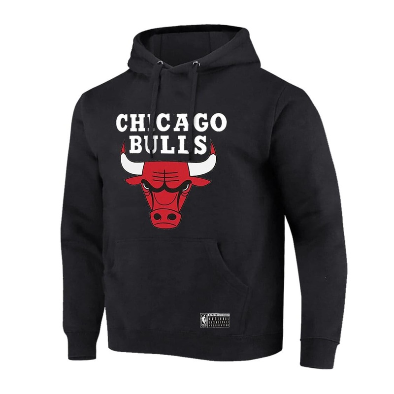 Youths Chicago Bulls NBA Essentials Logo Hoodie Jumper – Black