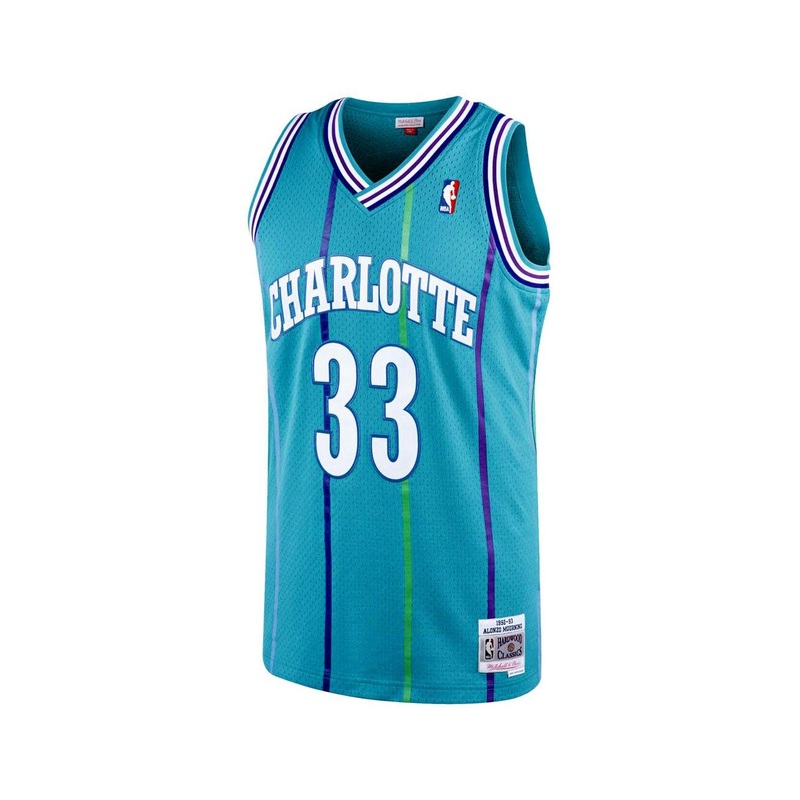 Alonzo Mourning Charlotte Hornets Mitchell & Ness NBA 92-93 Swingman Jersey – Teal