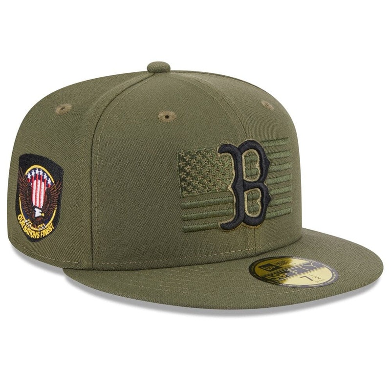 Boston Red Sox New Era MLB 2023 Armed Forces 59FIFTY Fitted Hat – Army
