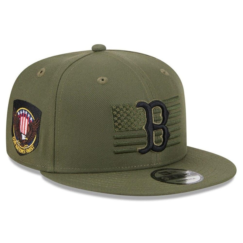 Boston Red Sox New Era MLB 2023 Armed Forces 9FIFTY Snapback Hat – Army