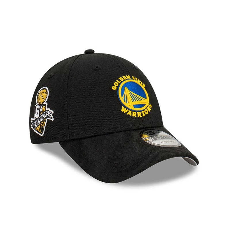 Golden State Warriors New Era NBA Champs Patch 9FORTY Snapback Hat – Black