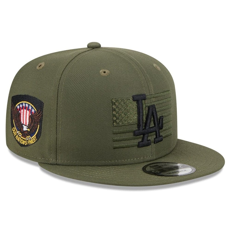 Los Angeles Dodgers New Era MLB 2023 Armed Forces 9FIFTY Snapback Hat – Army