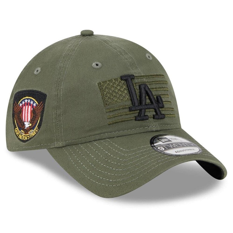 Los Angeles Dodgers New Era MLB 2023 Armed Forces 9TWENTY Strapback Hat – Army