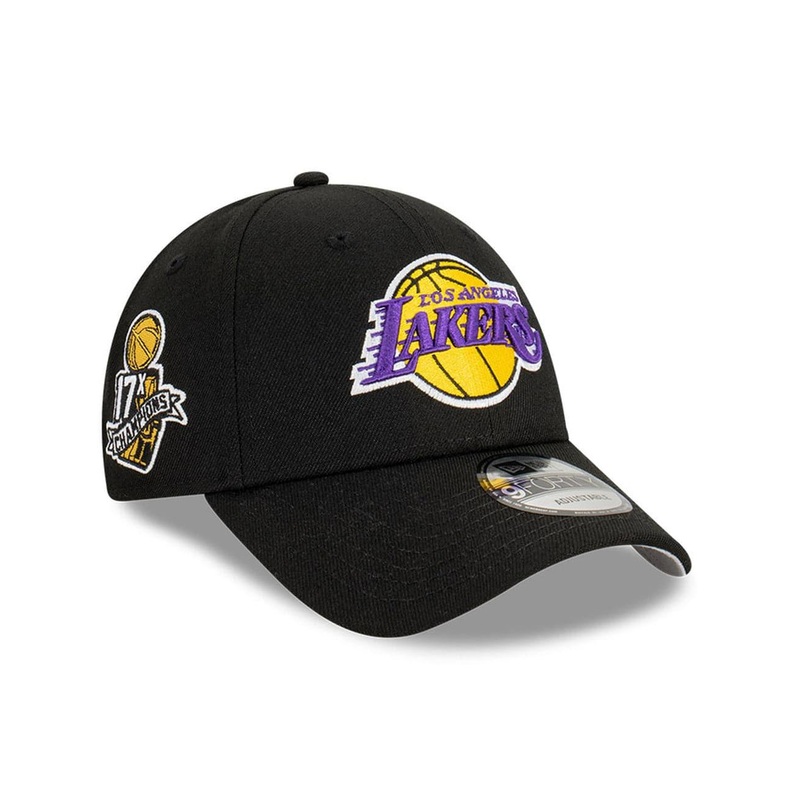 Los Angeles Lakers New Era NBA Champs Patch 9FORTY Snapback Hat – Black