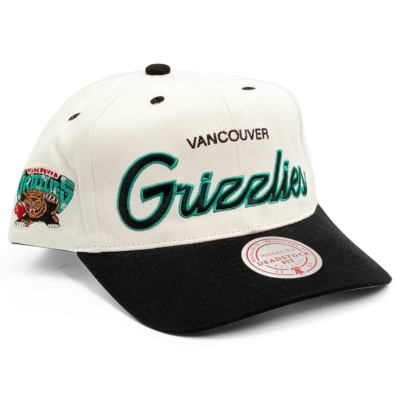 Memphis Grizzlies Mitchell & Ness NBA HWC Script Deadstock Snapback Hat – Off White