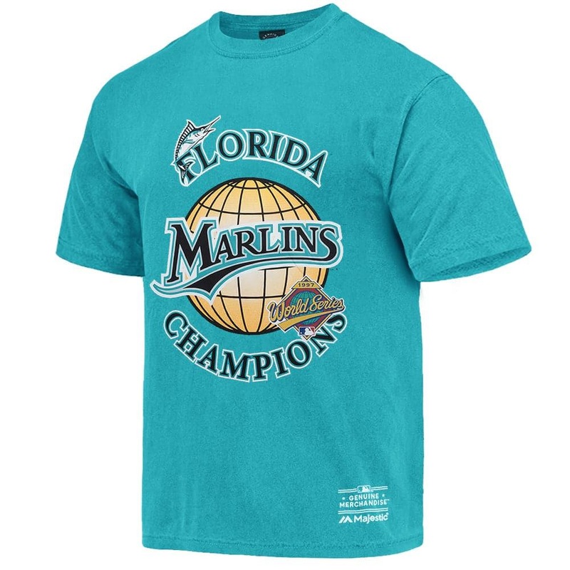Miami Marlins MLB 97 World Series Champs Vintage T-Shirt – Faded Teal