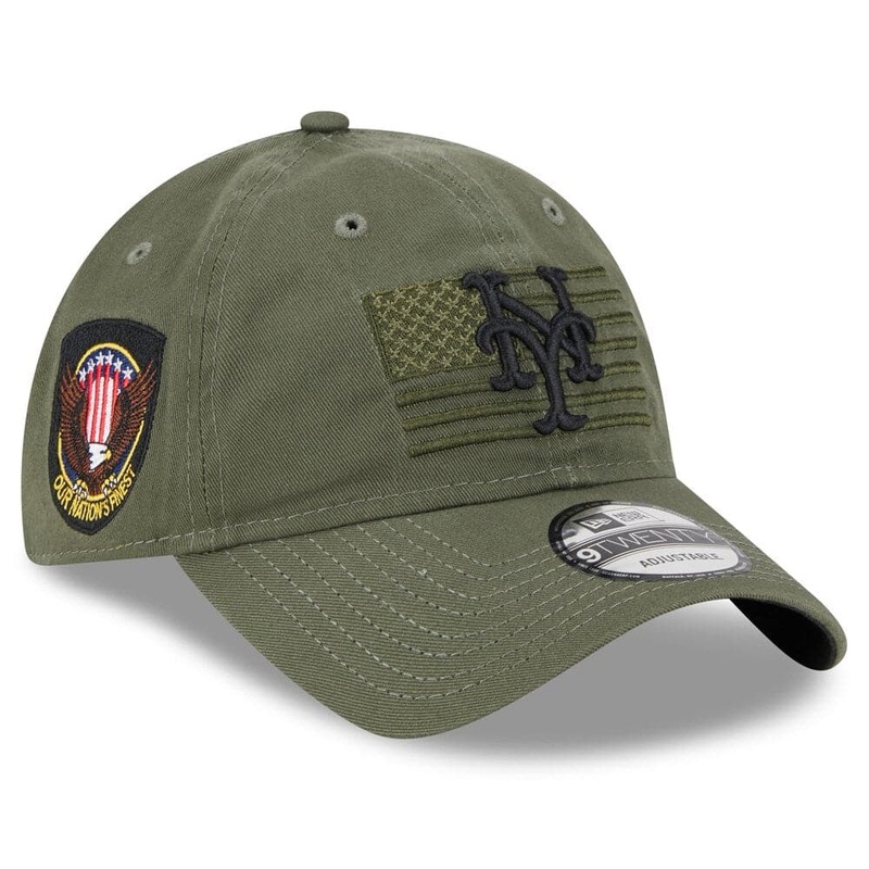 New York Mets New Era MLB 2023 Armed Forces 9TWENTY Strapback Hat – Army