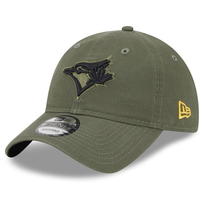 Toronto Blue Jays New Era MLB 2023 Armed Forces 9TWENTY Strapback Hat – Army