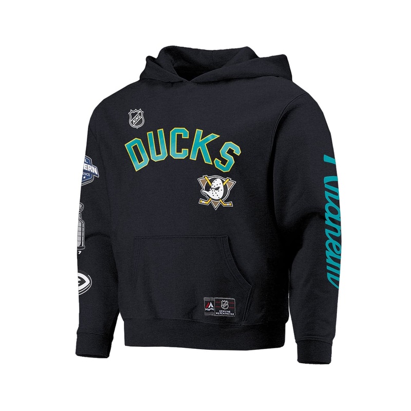 Anaheim Mighty Ducks Majestic NHL Wordmark Vintage Hoodie Jumper – Faded Black