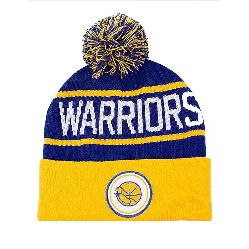 Golden State Warriors Mitchell & Ness NBA HWC Knit Beanie – Blue