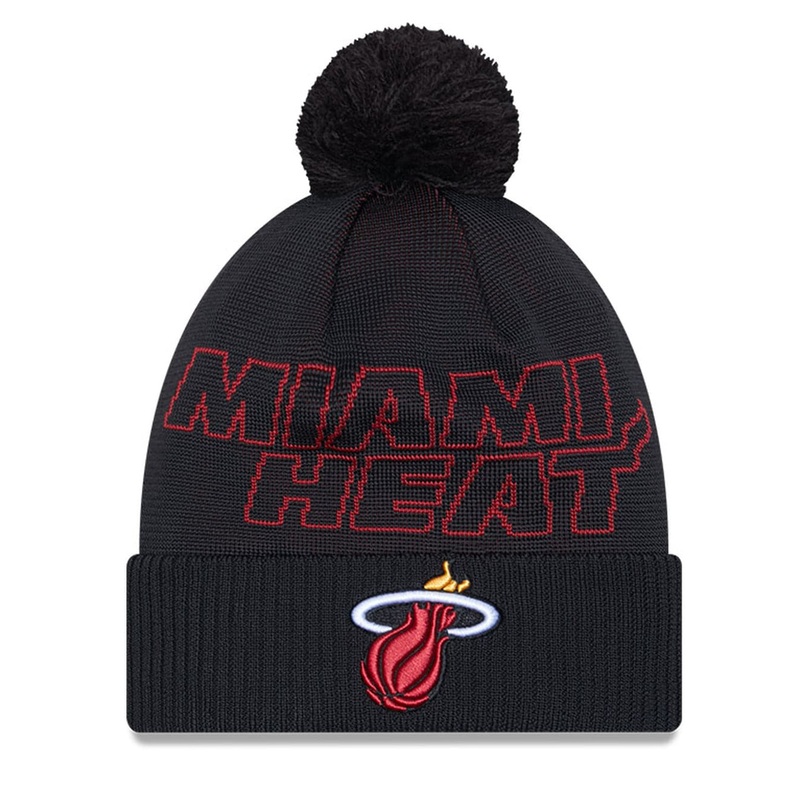 Miami Heat New Era NBA 23 Draft Knit Beanie – Black