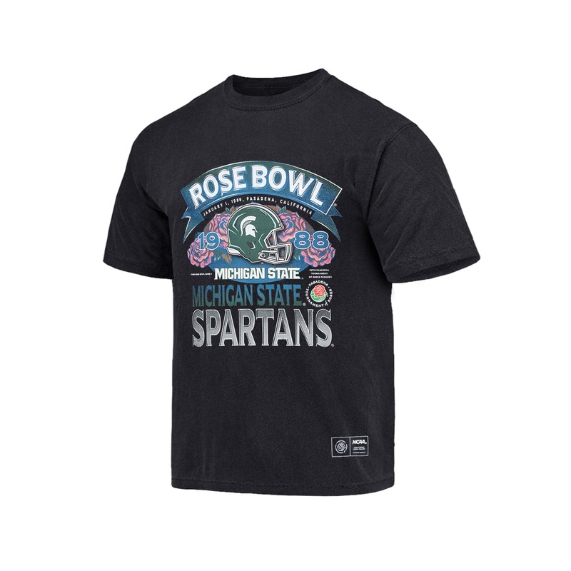 Michigan State Spartans NCAA 88 Rose Bowl Vintage T-Shirt – Faded Black