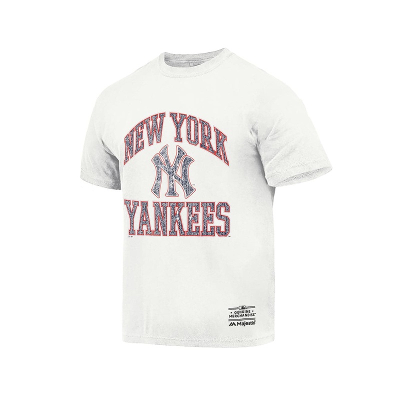 New York Yankees Majestic MLB Ivy Arch Vintage T-Shirt – Vintage White