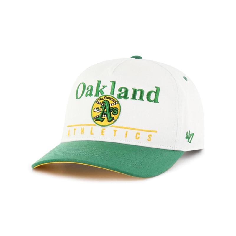 Oakland Athletics ’47 MLB Cooperstown Hitch Pre-Curved Snapback Hat – White