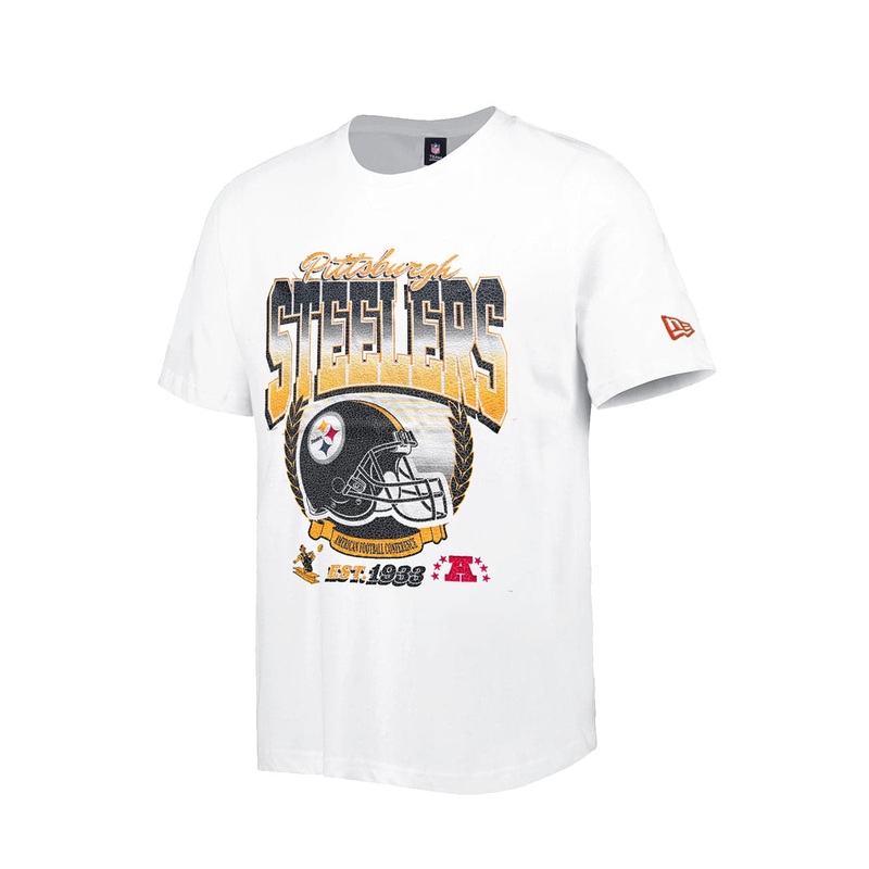 Pittsburgh Steelers New Era NFL Helmet Crest T-Shirt – White