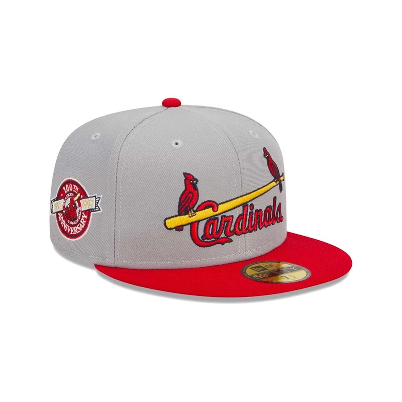 St Louis Cardinals New Era MLB Retro Script 59FIFTY Fitted Hat – Grey