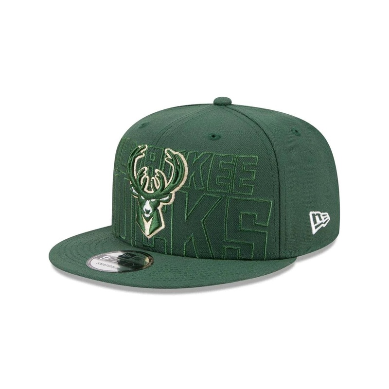 Youths Milwaukee Bucks New Era NBA 23 Draft 9FIFTY Snapback Hat – Green